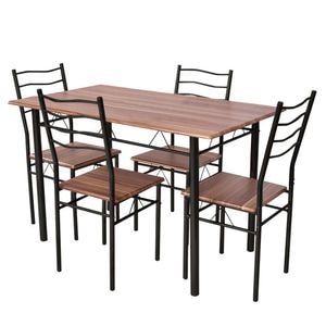 Masa cu schelet metalic, cu 4 scaune, pentru acasa sau in restaurante