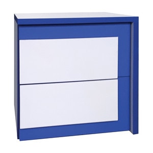 Noptiera Santander, PAL, 39 x 35 x 41 cm, 2 bucati, alb-albastru