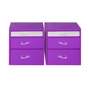 Noptiera Almeria, PAL, 45 x 35 x 52 cm, 2 bucati, violet-etna