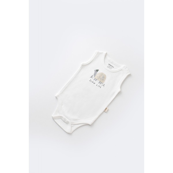 Set Broscuta cu salopeta si body din 80%bumbac organic si 20% poliester - Crem, Baby Cosy (Marime: 0-3 Luni)