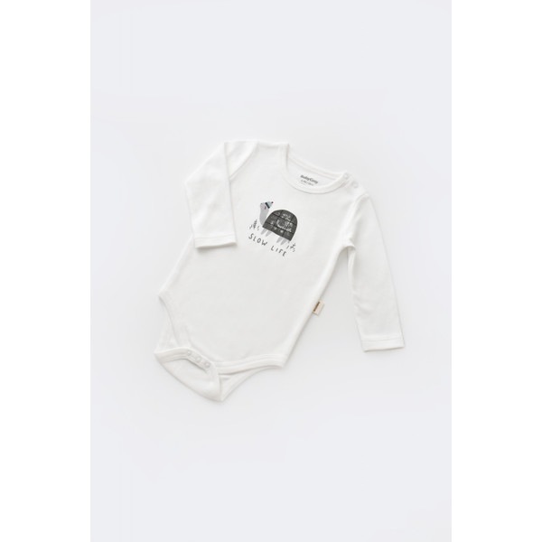 Set 3 piese Baby Cosy broscuta cu body, pantalonasi si vestuta, 80% bumbac organic si 20% poliester, antracit, marime 12-18 luni