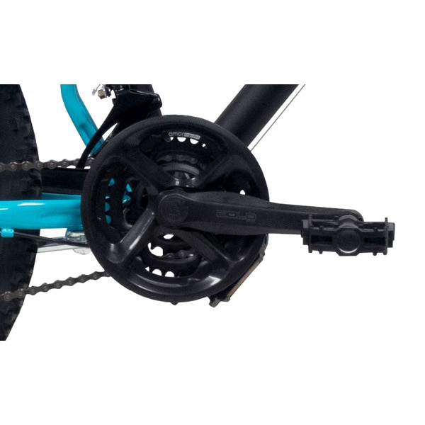 Bicicleta MTB 24" Full Suspension , cadru Otel, Shimano TY21 V-Brakes, Negru/Bleu