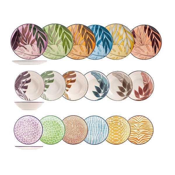 Serviciu de masa New Jungle 18 piese din ceramica