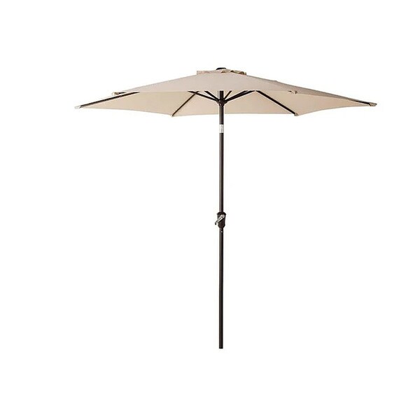 Umbrela de gradina cu manivela si inclinare, stalp aluminiu, 270 cm, Crem