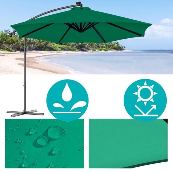 Umbrela de soare suspendata, diametru 2,7 m, verde