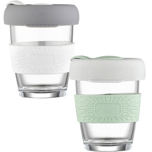 Set pahare cafea QUASAR & CO To Go, 2 piese, 320 ml, sticla, alb
