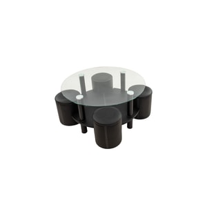 Set masa si scaune living MC-126, 5 piese, negru