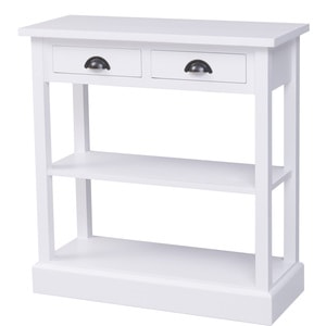 Consola living SZEL MOB, lemn masiv, 85 x 35 x 89 cm, alb