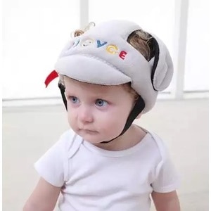 Casca antisoc bebelusi si copii patrupedie, protectie cap bebelusi, reglabila, gri, mediLOGIC 