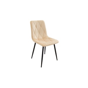 Scaun living tapitat S-207, 88x43x48 cm, Crem