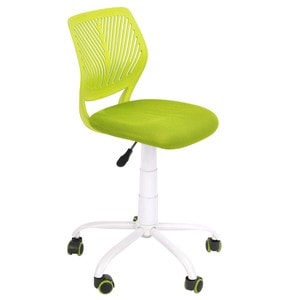 Scaun birou operational pentru copii DacEnergy, cadru metalic, rotativ, prevazut cu mecanism secretary, rotile, inaltime reglabila, 40x87x44 cm, verde
