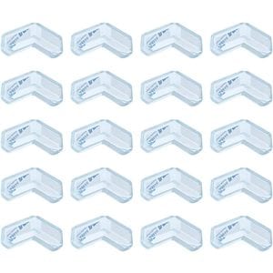 Set 20 coltare din silicon siguranta pentru bebelusi si copii, adeziv 3M, pentru masa, birou, mobila, dulap, transparente, bebeLOGIC 
