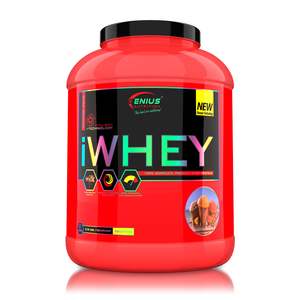 Proteina din zer Genius Nutrition iWhey, Proteina din zer pentru cresterea masei musculare, cu aroma de Vanilla Ice-cream, 2000 g