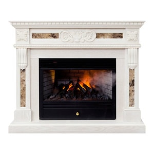Autocolant decorativ cu efect 3D - Semineu Alb - 111 x 90 cm