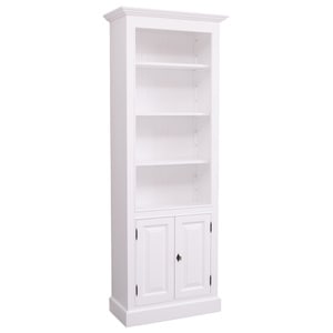 Biblioteca, lemn masiv, 79 x 39 x 210 cm, alb