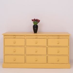 Comoda living SZEL MOB, lemn masiv, 158 x 48 x 79 cm, galben