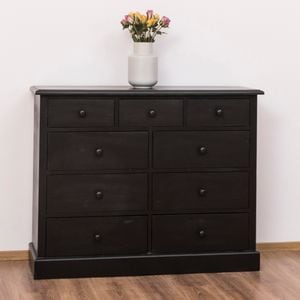 Comoda living SZEL MOB, lemn masiv, 122 x 41 x 97 cm, negru