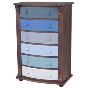 Comoda living SZEL MOB, lemn masiv, 80 x 48 x 120 cm, maro inchis