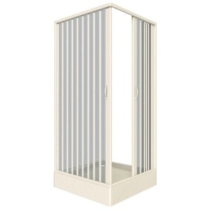 Cabina de dus patrata Italbox Luna lux, usi armonice, PVC, fara cadita de dus, 70x70x185 cm, Alb