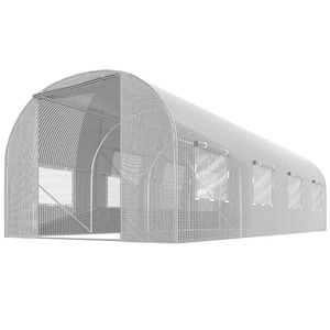 Solar gradina DacEnergy, profile din otel, folie PE 140g/m2, o usa, 8 ferestre cu plasa de tantari, 3x 4,5 m, suprafata totala 13,5m2, rezistenta la UV4, alb