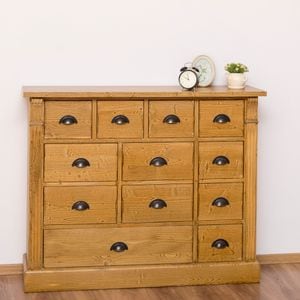 Comoda living Directoire, lemn masiv, 120 x 36 x 97 cm, maro