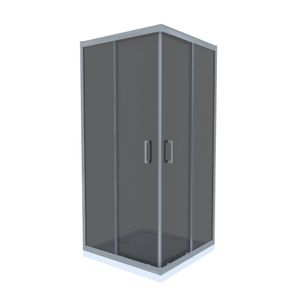 Cabina de dus Celesta Titan, patrata, 900 x 900 x 1900 mm, sticla fumurie, 6 mm, profil crom