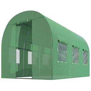 Solar gradina DacEnergy, profile din otel, folie PE 140g/m2, intrare cu fermoar, 6 ferestre cu plasa de tantari, 2x3m 6m2, rezistenta la UV4, verde