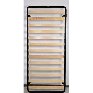 Somiera pat Eco 90x200 cm, 13 lamele lemn, cadru metal, cu picioare 25 cm