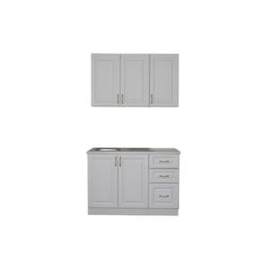 Mobila Bucatarie Mdf alb Roma New 1,2m cu Blat termorezistent
