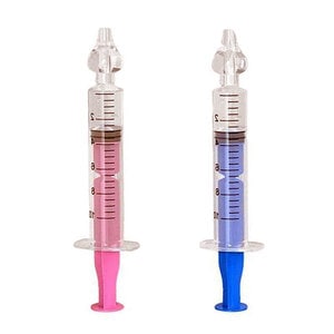 Set 2 seringi lavaj nazal , MEDILOGIC, dispozitiv curatare sinusuri si decongestie nazala, roz - albastru, 10ml