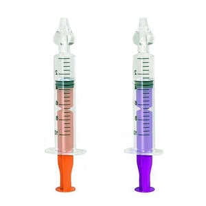 Set 2 seringi lavaj nazal / Dus Nazal, MEDILOGIC, dispozitiv curatare sinusuri si decongestie nazala, portocaliu - mov, 10ml