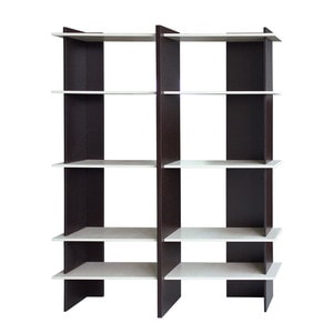 Biblioteca Noville, wenge-mesteacan, 186 x 31 x 205 cm
