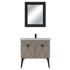 Set mobilier baie Cosmos, 3 piese, 90 cm, Mocha Mat