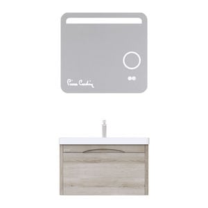 Set mobilier baie Pierre Cardin Pacific LED, 3 piese, 80 cm, sonoma