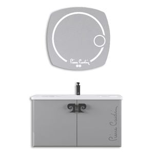 Set mobilier baie Pierre Cardin Star Led, 3 piese, 105 cm, antracit