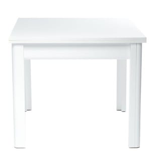 Masa bucatarie extensibila DacEnergy, realizat din PAL melamina si MDF foliat, 6 persoane, dreptunghiulara, 92 / 184 x 102 x 82 cm, finisaj alb