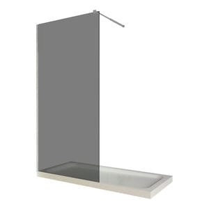Perete dus / Paravan walk in, sticla fumurie, 6 mm, profil crom, tija extensibila 1200 x 2000 mm