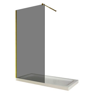 Perete dus / Paravan walk in, sticla fumurie, 8 mm, profil auriu, tija extensibila 900 x 2000 mm