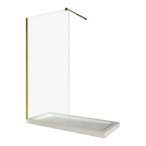 Perete dus / Paravan walk in, sticla sablata, 8 mm, profil auriu, tija extensibila 1000 x 2000 mm