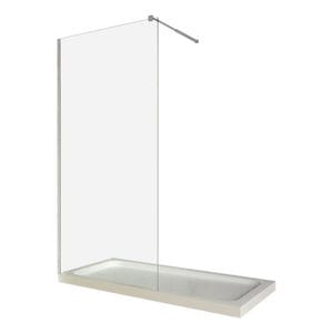 Perete dus / Paravan walk in, sticla transparenta, 6 mm, profil crom, tija extensibila 800 x 2000 mm