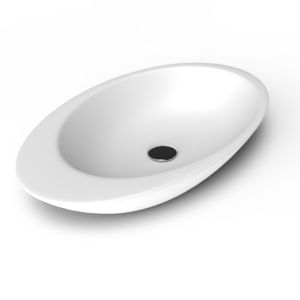 Lavoar Celesta Ellipse, 74 x 42 x 12 cm, montaj pe blat, ceramica, alb mat