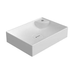 Lavoar Celesta Montreal, 50 x 36 x 11 cm, montaj pe blat, orificiu baterie, ceramica, alb mat