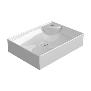 Lavoar Celesta Montreal, 50 x 36 x 11 cm, montaj pe blat, orificiu baterie, ceramica, alb