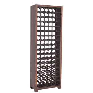Suport bar pentru 102 sticle de vin, lemn masiv, 68 x 35 x 200 cm, cires-maro