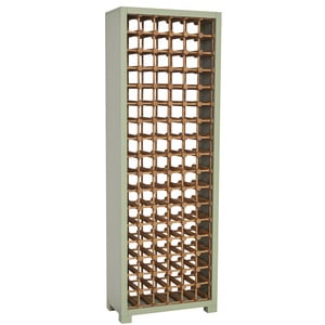 Suport bar pentru 102 sticle de vin, lemn masiv, 68 x 35 x 200 cm, verde deschis-maro