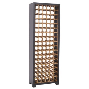 Suport bar pentru 102 sticle de vin, lemn masiv, 68 x 35 x 200 cm, negru-maro