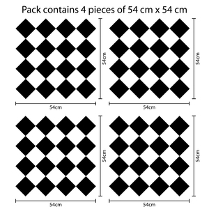 Sticker Diamonds Pattern, 4 bucati, 54 x 54 cm, multicolor