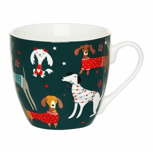 Cana mare portelan 510ml, albastru, AMBITION Pets Christmas