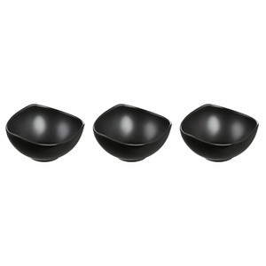 Set 3 boluri asimetrice 8.25cm, portelan negru, AMBITION Salsa