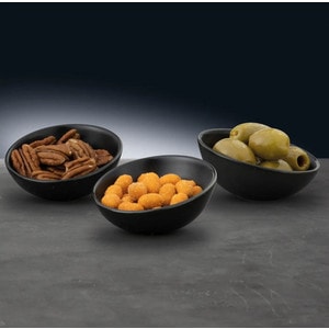 Set 3 boluri 7.5cm, portelan negru, AMBITION Salsa